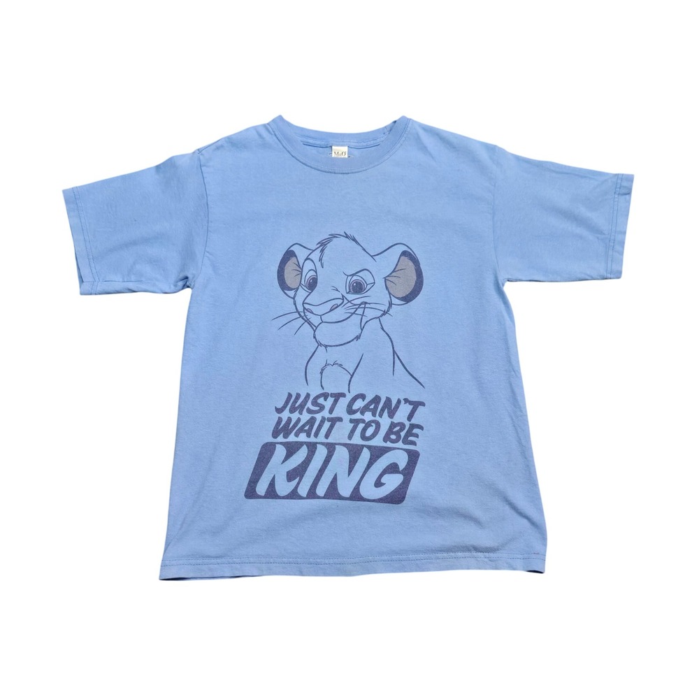 Disney Lion King Simba Just Cant Wait To Be King Blue Youth Shirt Medium 10-12